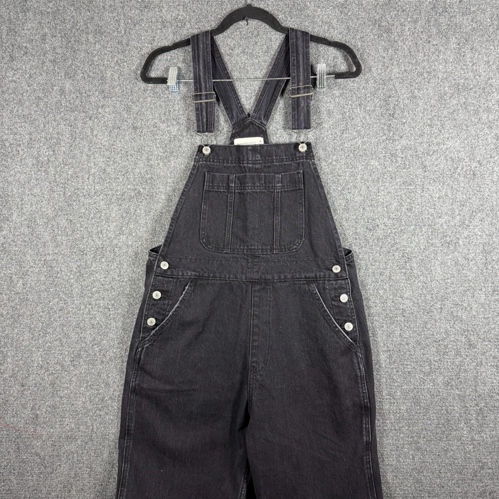 Abercrombie & Fitch Overalls Black Denim Straight Leg Bib Jeans Medium / 29" ins